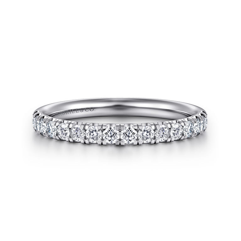 14K White Gold Diamond Wedding Band - 0.4 ct - Shot 1