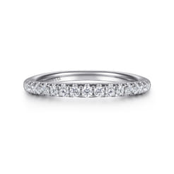 14K White Gold Diamond Wedding Band