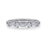 14K White Gold Diamond Wedding Band - 0.85 ct