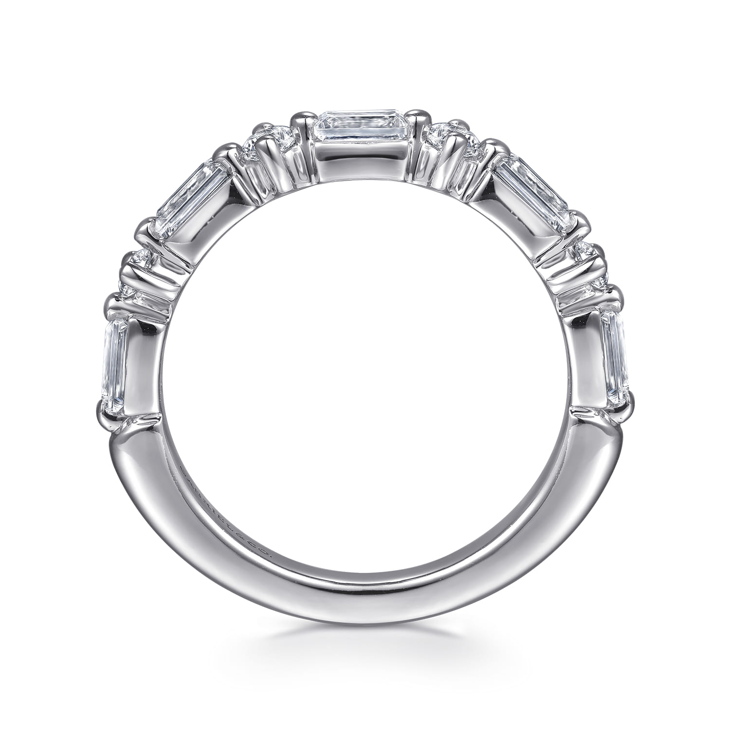 14K White Gold Diamond Wedding Band - 0.85 ct - Shot 2