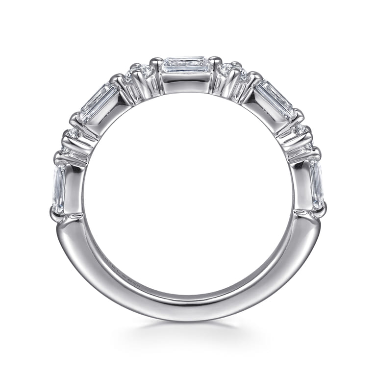 14K White Gold Diamond Wedding Band - 0.85 ct - Shot 2