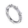 14K White Gold Diamond Wedding Band - 0.85 ct