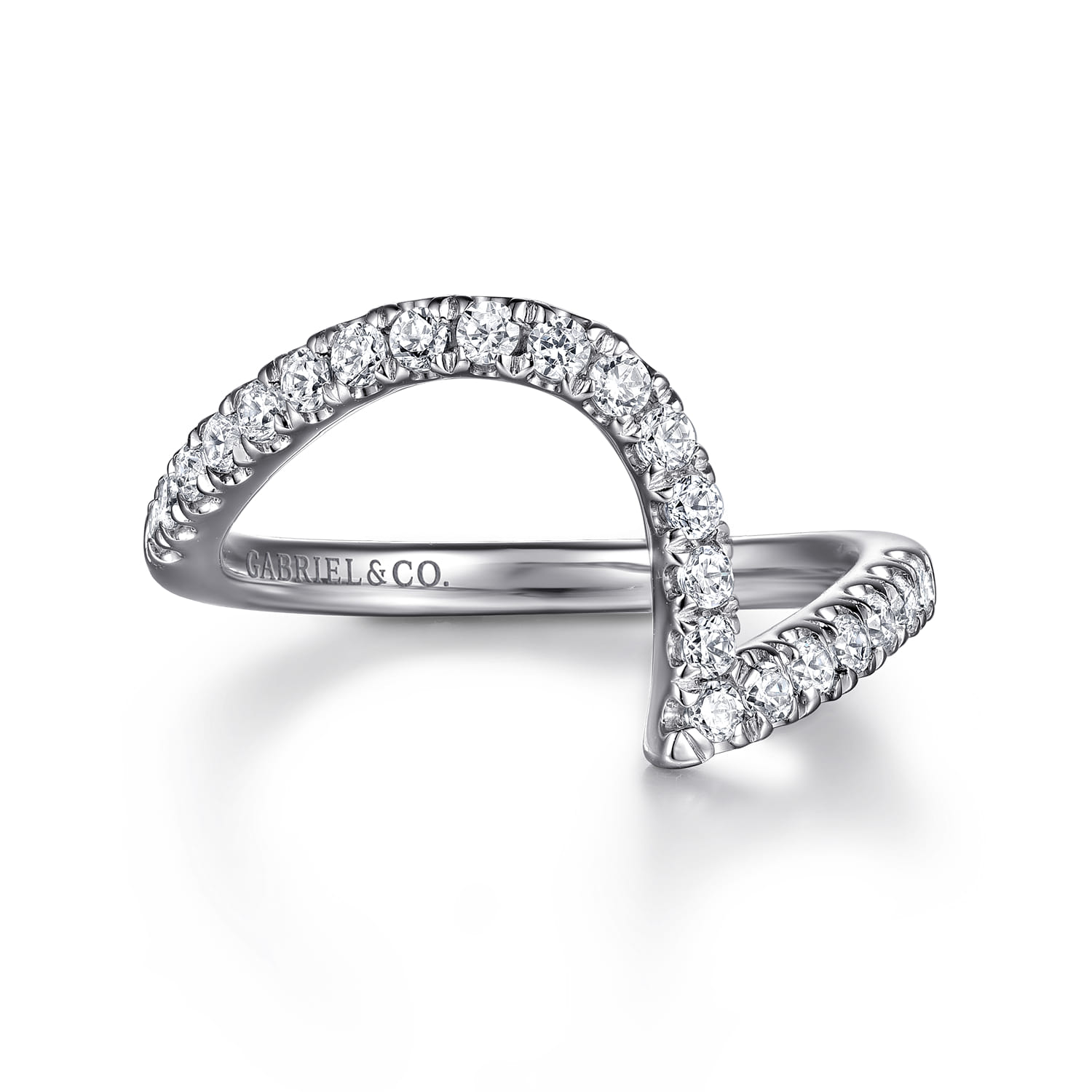 14K White Gold Diamond Wedding Band - 0.4 ct - Shot 1