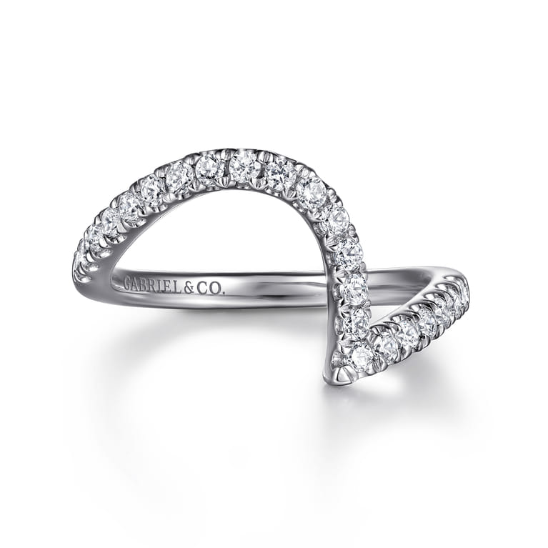 14K White Gold Diamond Wedding Band - 0.4 ct - Shot 1