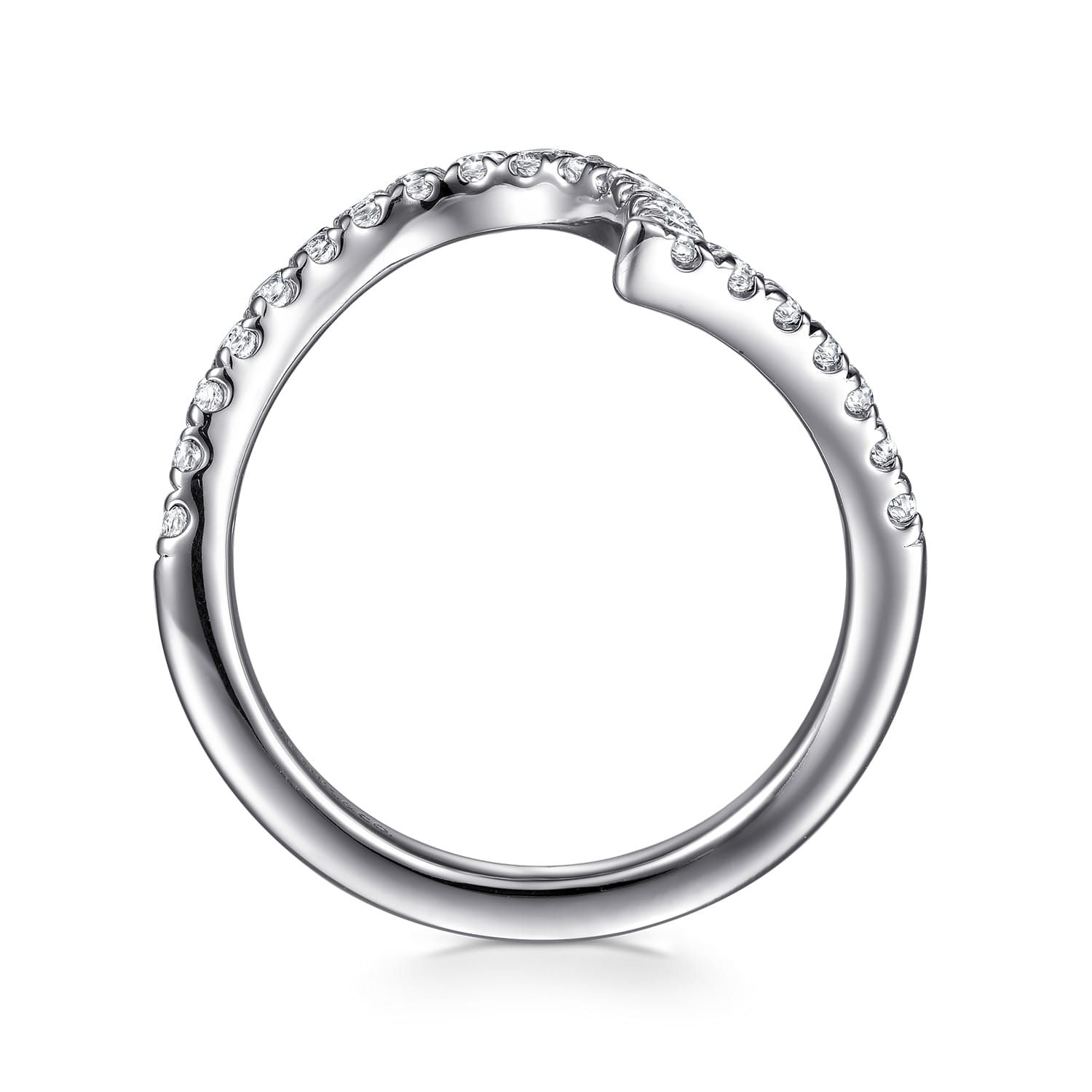 14K White Gold Diamond Wedding Band - 0.4 ct - Shot 2
