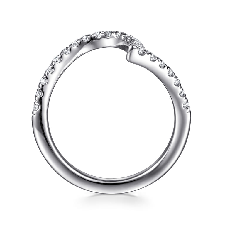 14K White Gold Diamond Wedding Band - 0.4 ct - Shot 2