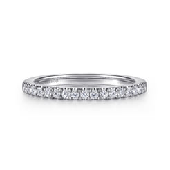 14K White Gold Diamond Wedding Band