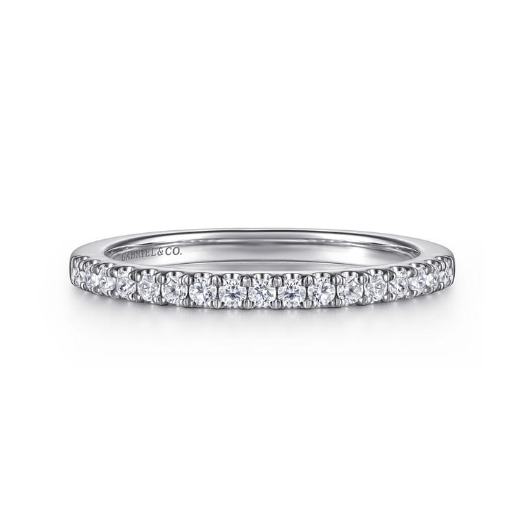 14K White Gold Diamond Wedding Band - 0.3 ct - Shot 1