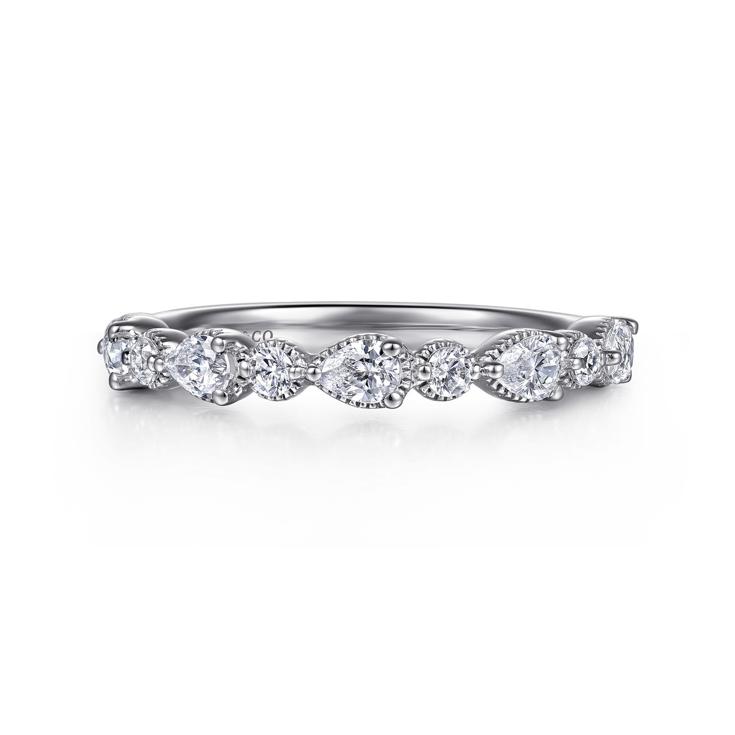 14K White Gold Diamond Wedding Band - 0.7 ct - Shot 1