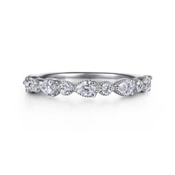 14K White Gold Diamond Wedding Band