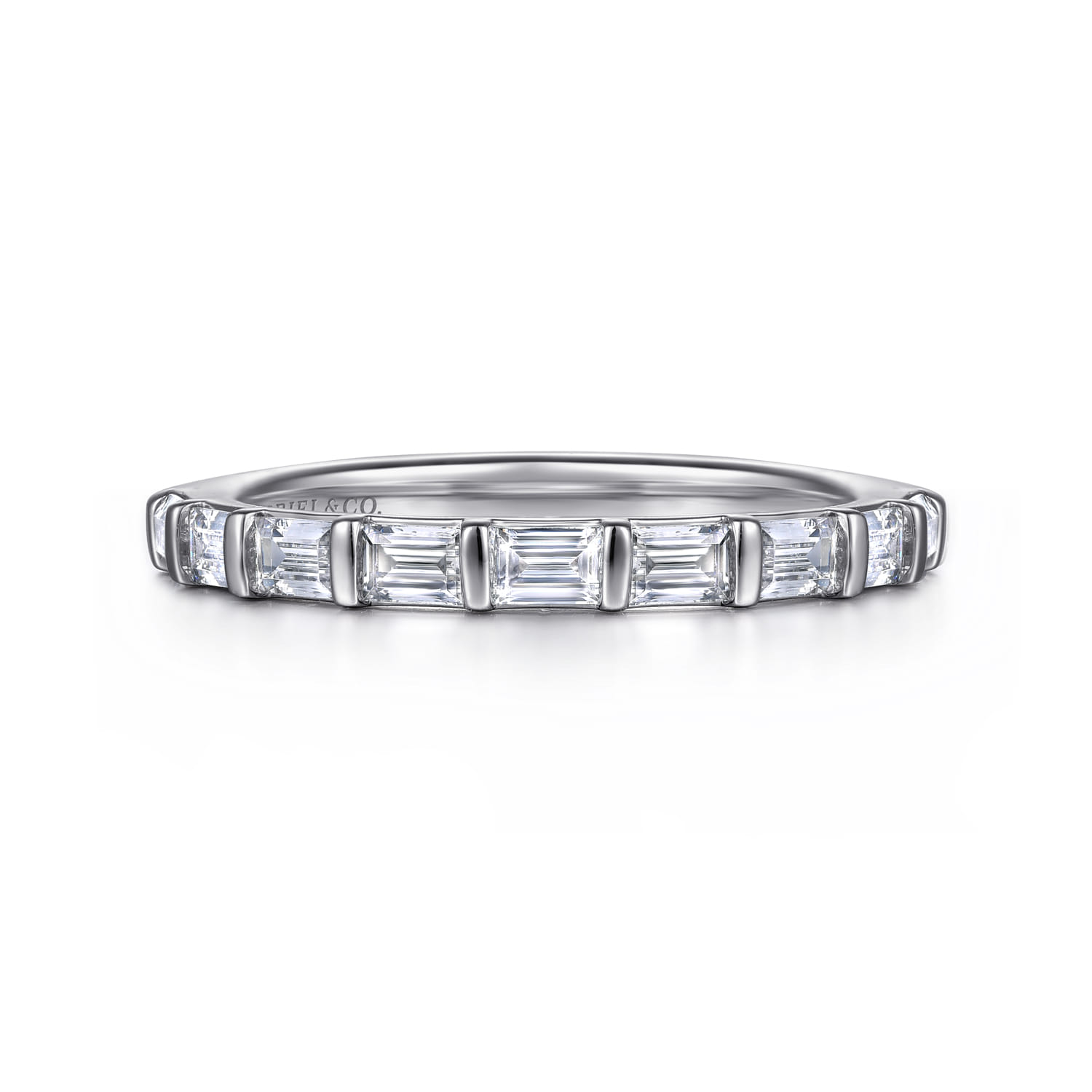 14K White Gold Diamond Wedding Band - 0.6 ct - Shot 1