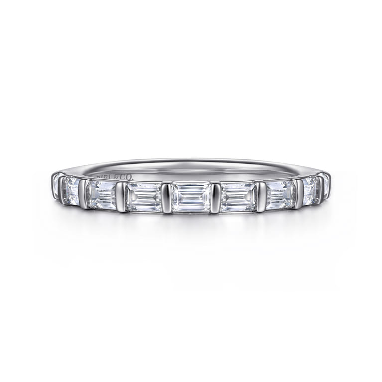 14K White Gold Diamond Wedding Band - 0.6 ct - Shot 1