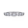 14K White Gold Diamond Wedding Band - 0.6 ct