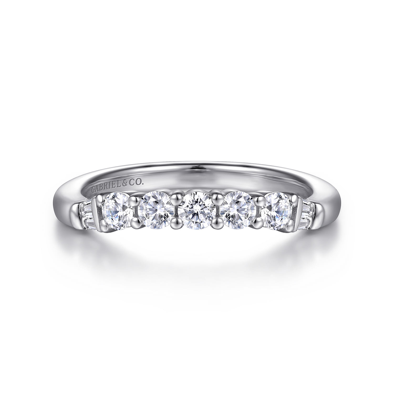 14K White Gold Diamond Wedding Band - 0.4 ct - Shot 1