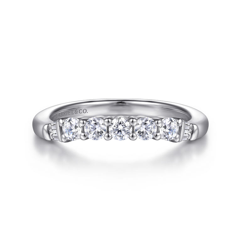 14K White Gold Diamond Wedding Band - 0.4 ct - Shot 1