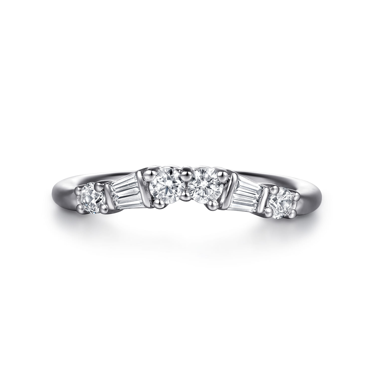 14K White Gold Diamond Wedding Band - 0.35 ct - Shot 1