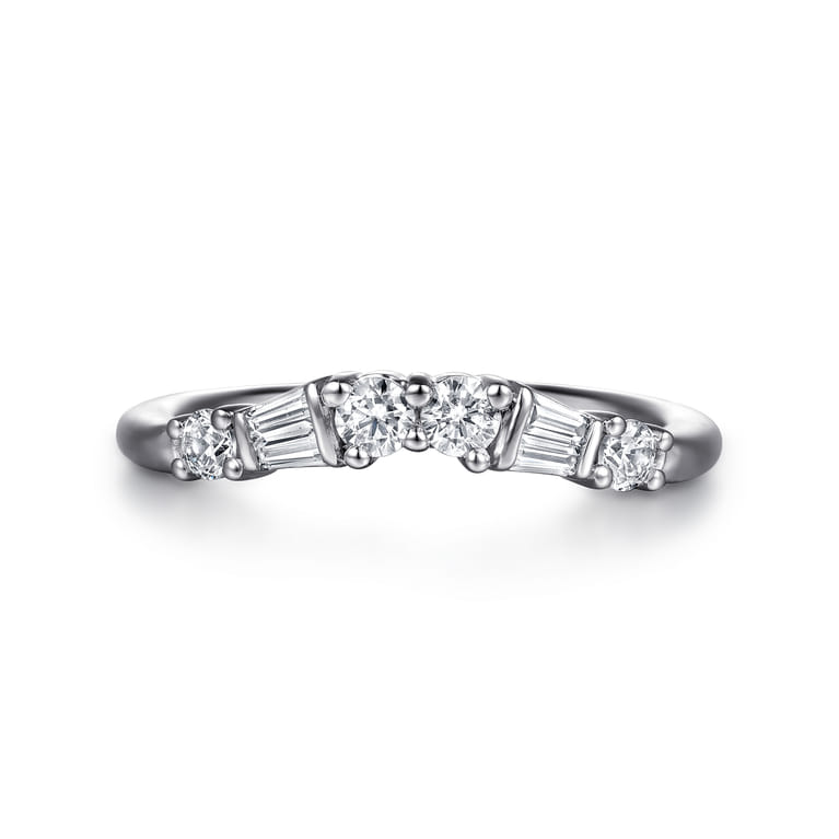 14K White Gold Diamond Wedding Band - 0.35 ct - Shot 1