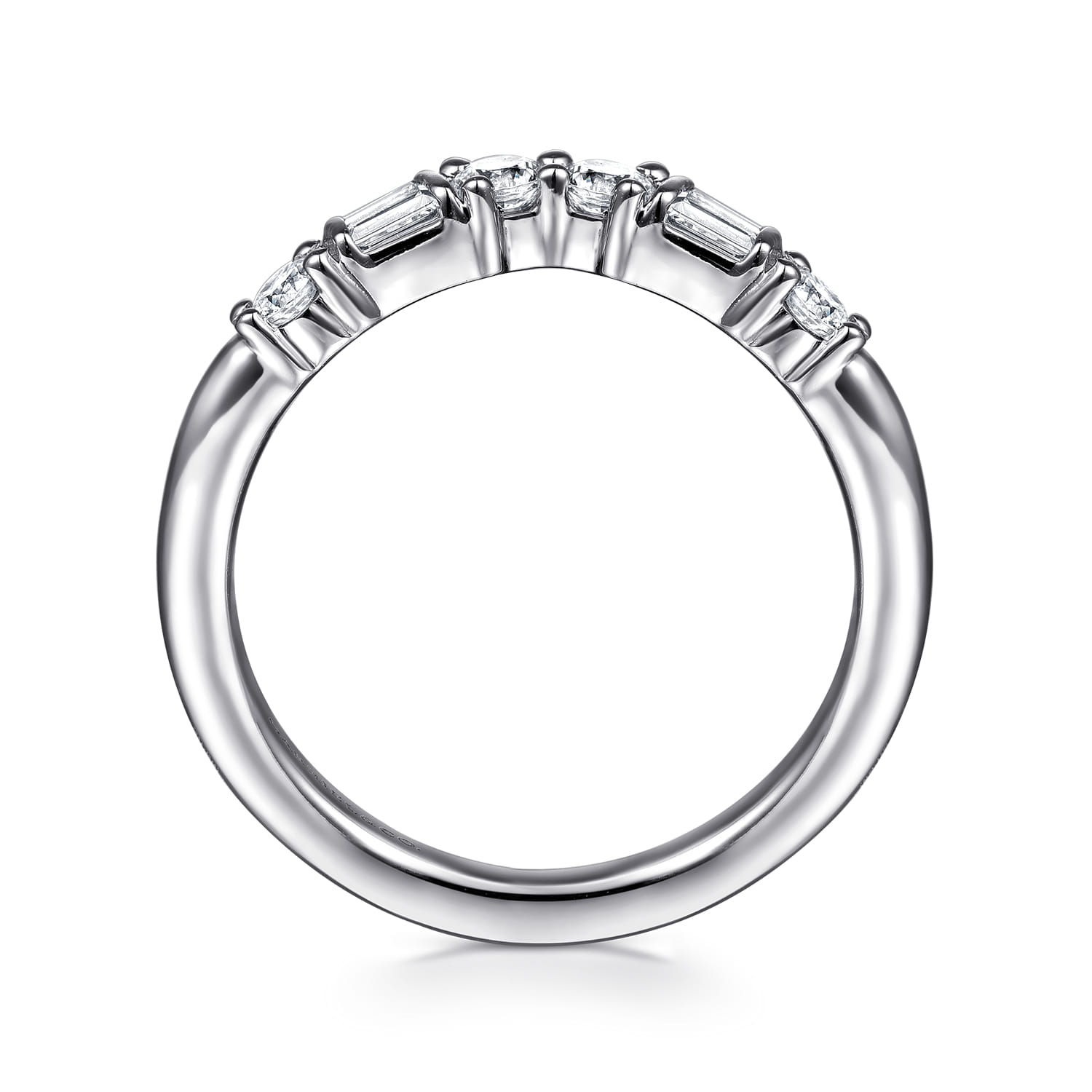 14K White Gold Diamond Wedding Band - 0.35 ct - Shot 2