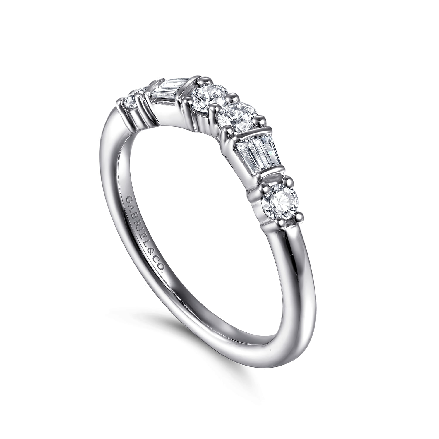 14K White Gold Diamond Wedding Band - 0.35 ct - Shot 3
