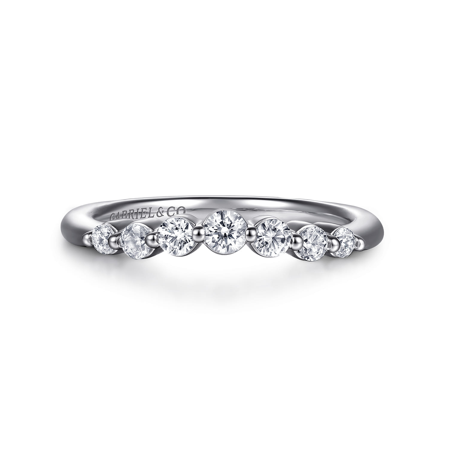 14K White Gold Diamond Wedding Band - 0.35 ct - Shot 1