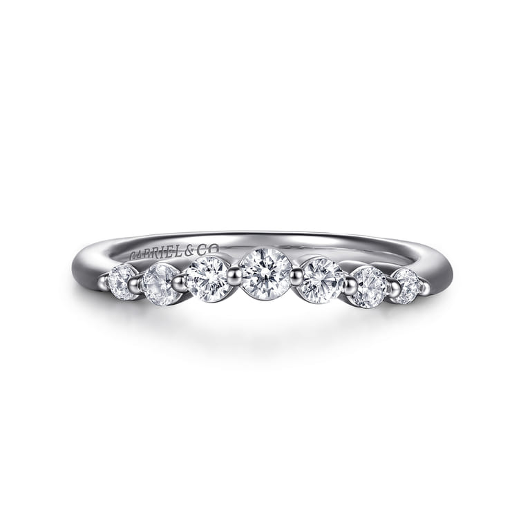 14K White Gold Diamond Wedding Band - 0.35 ct - Shot 1