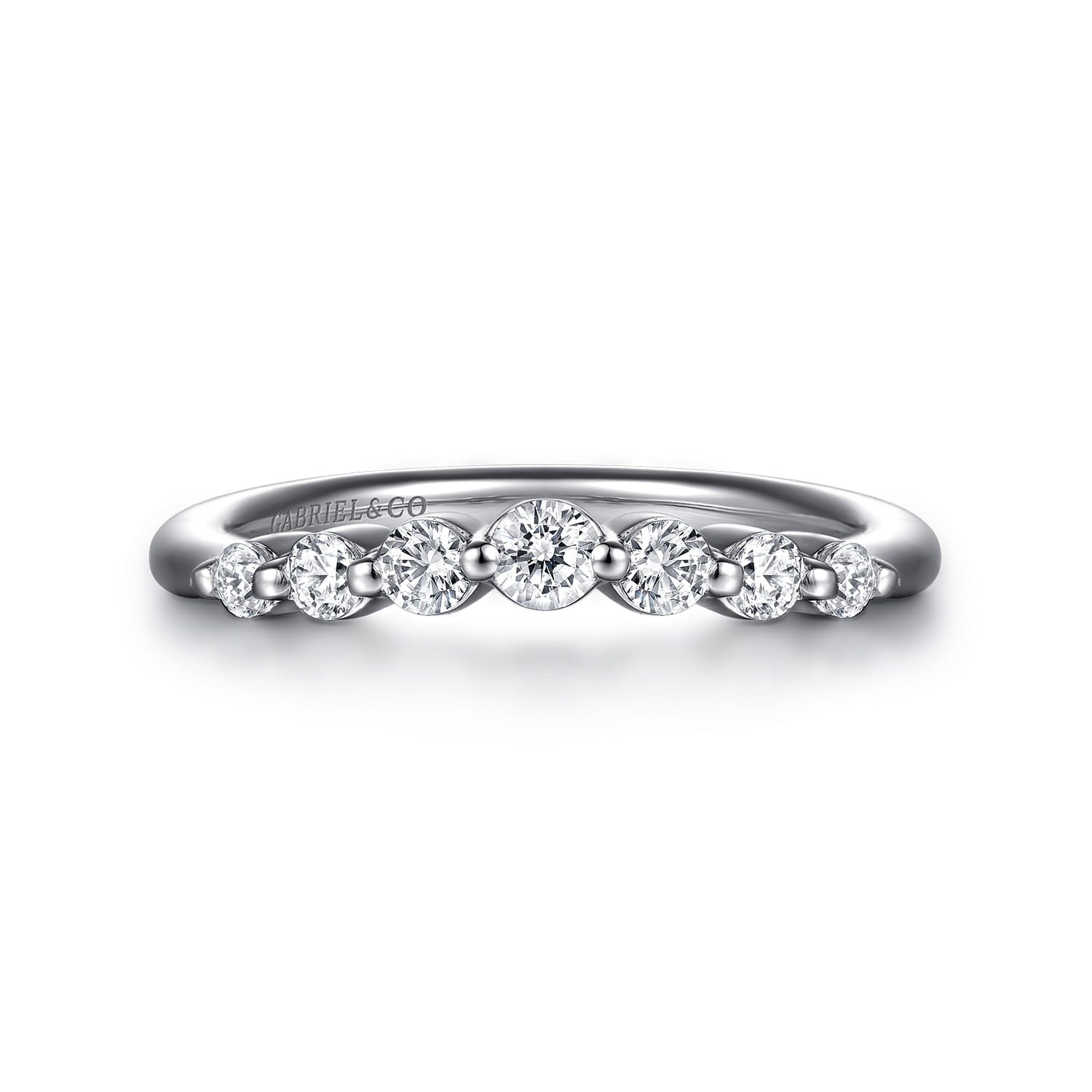 14K White Gold Diamond Wedding Band - 0.35 ct - Shot 1