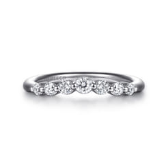 14K White Gold Diamond Wedding Band