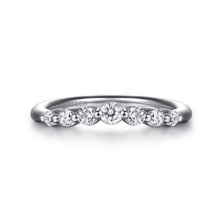 14K White Gold Diamond Wedding Band - 0.35 ct - Shot 1