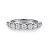 14K White Gold Diamond Wedding Band - 0.75 ct