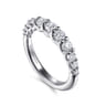 14K White Gold Diamond Wedding Band - 0.75 ct