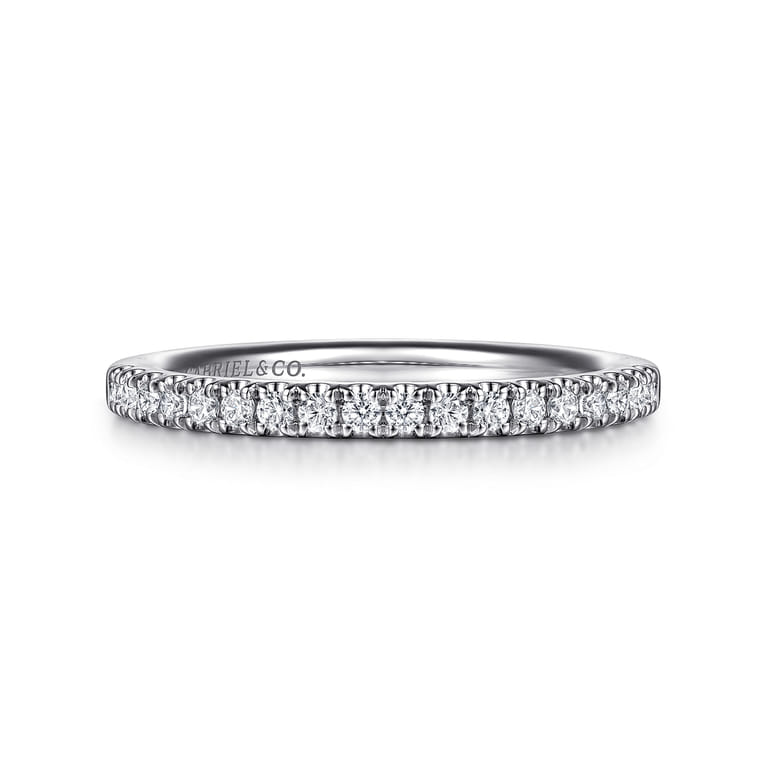 14K White Gold Diamond Wedding Band - 0.25 ct - Shot 1