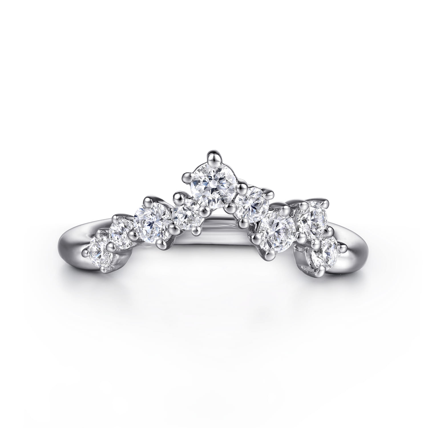 14K White Gold Diamond Wedding Band - 0.55 ct - Shot 1