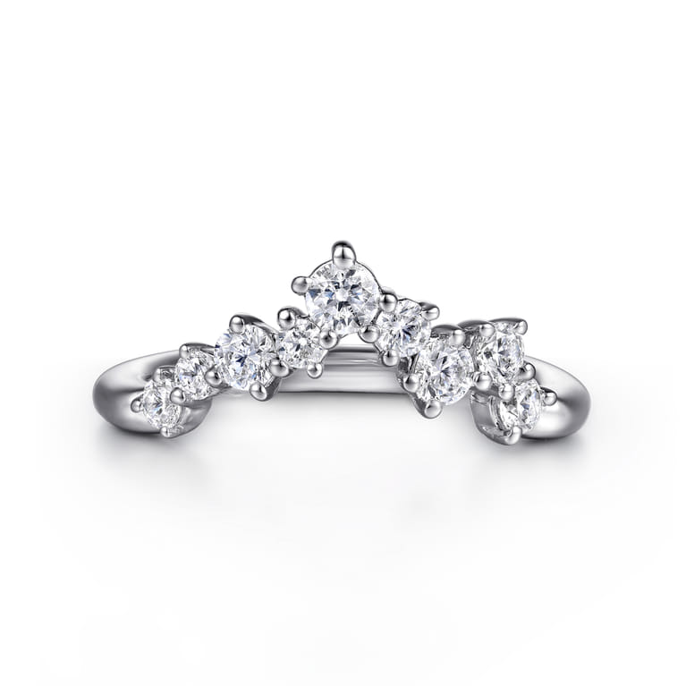 14K White Gold Diamond Wedding Band - 0.55 ct - Shot 1