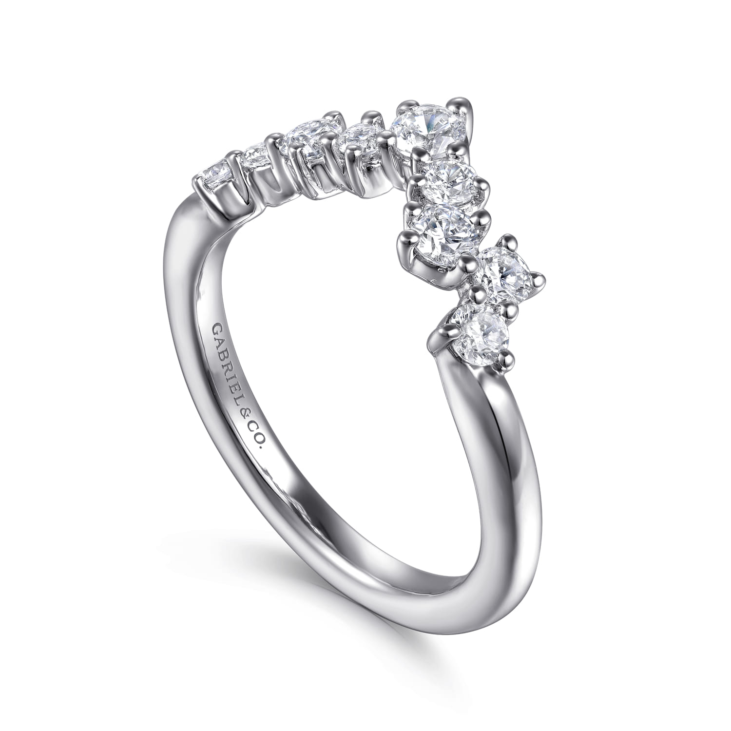 14K White Gold Diamond Wedding Band - 0.55 ct - Shot 3