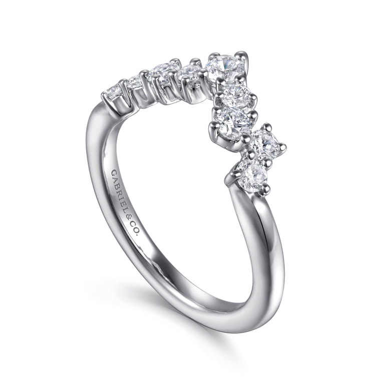 14K White Gold Diamond Wedding Band - 0.55 ct - Shot 3