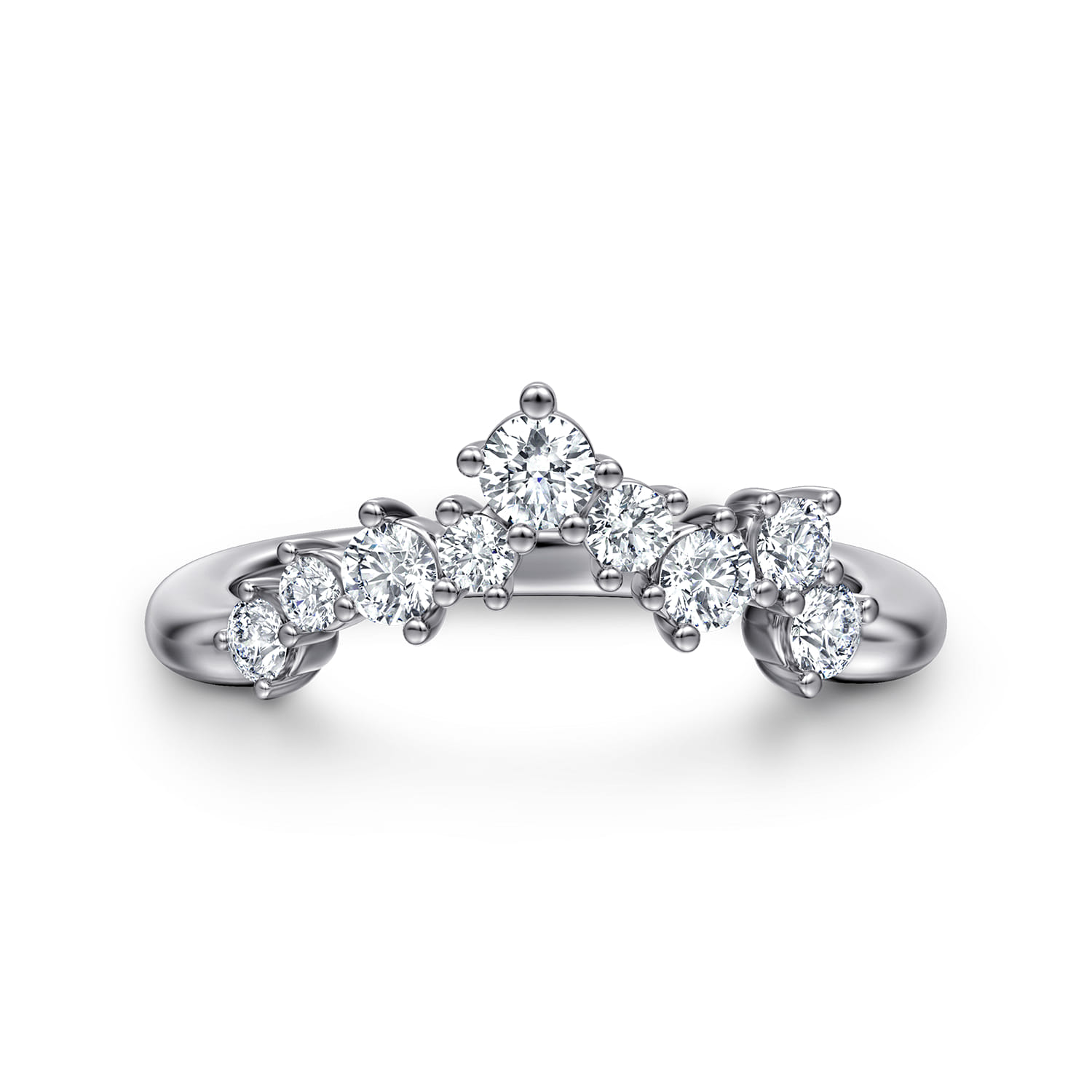 14K White Gold Diamond Wedding Band - 0.5 ct - Shot 1