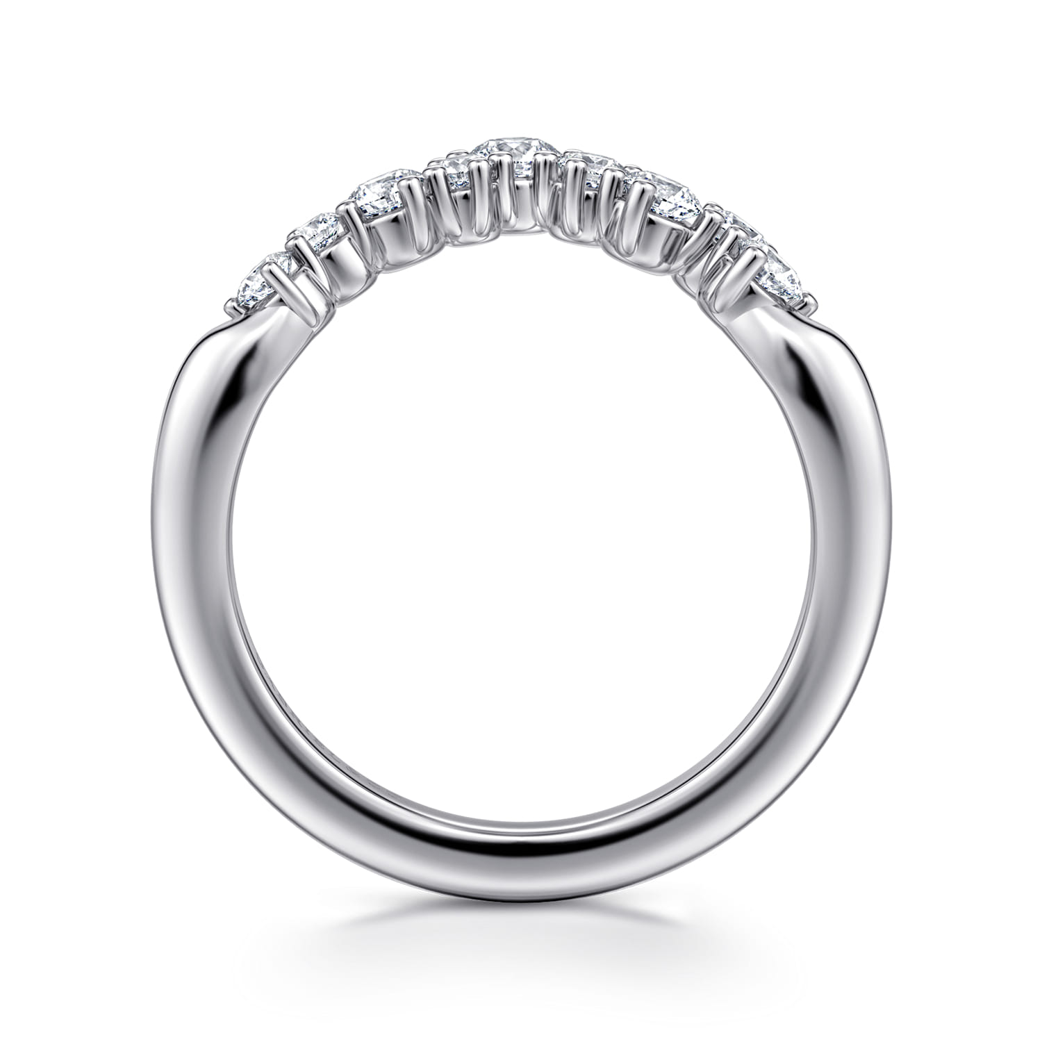 14K White Gold Diamond Wedding Band - 0.5 ct - Shot 2