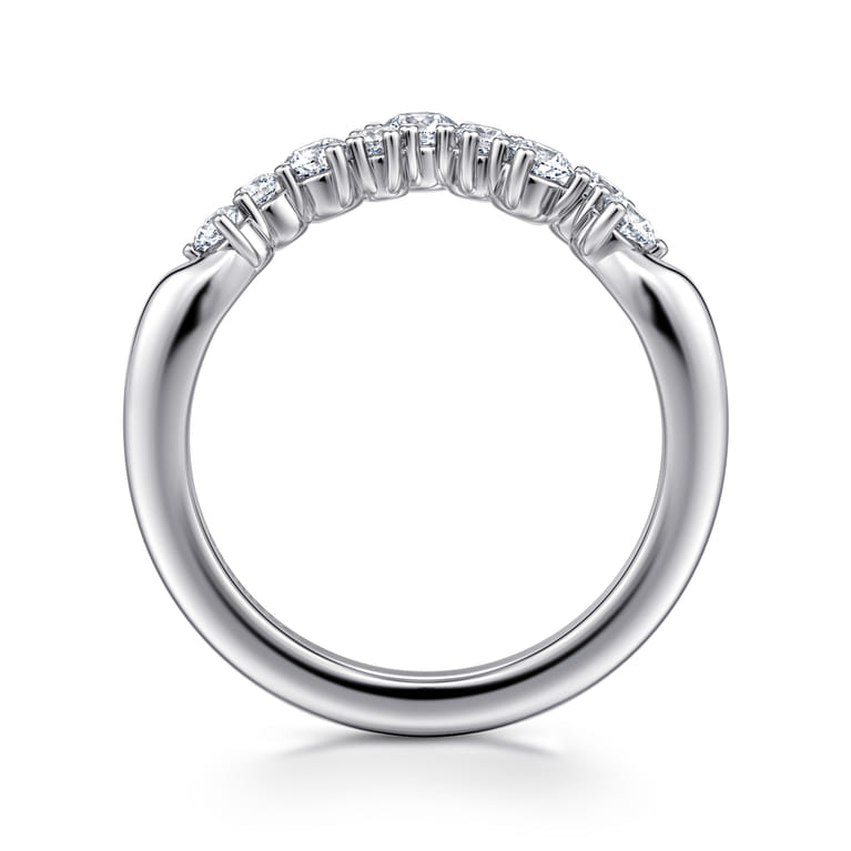 14K White Gold Diamond Wedding Band - 0.5 ct - Shot 2
