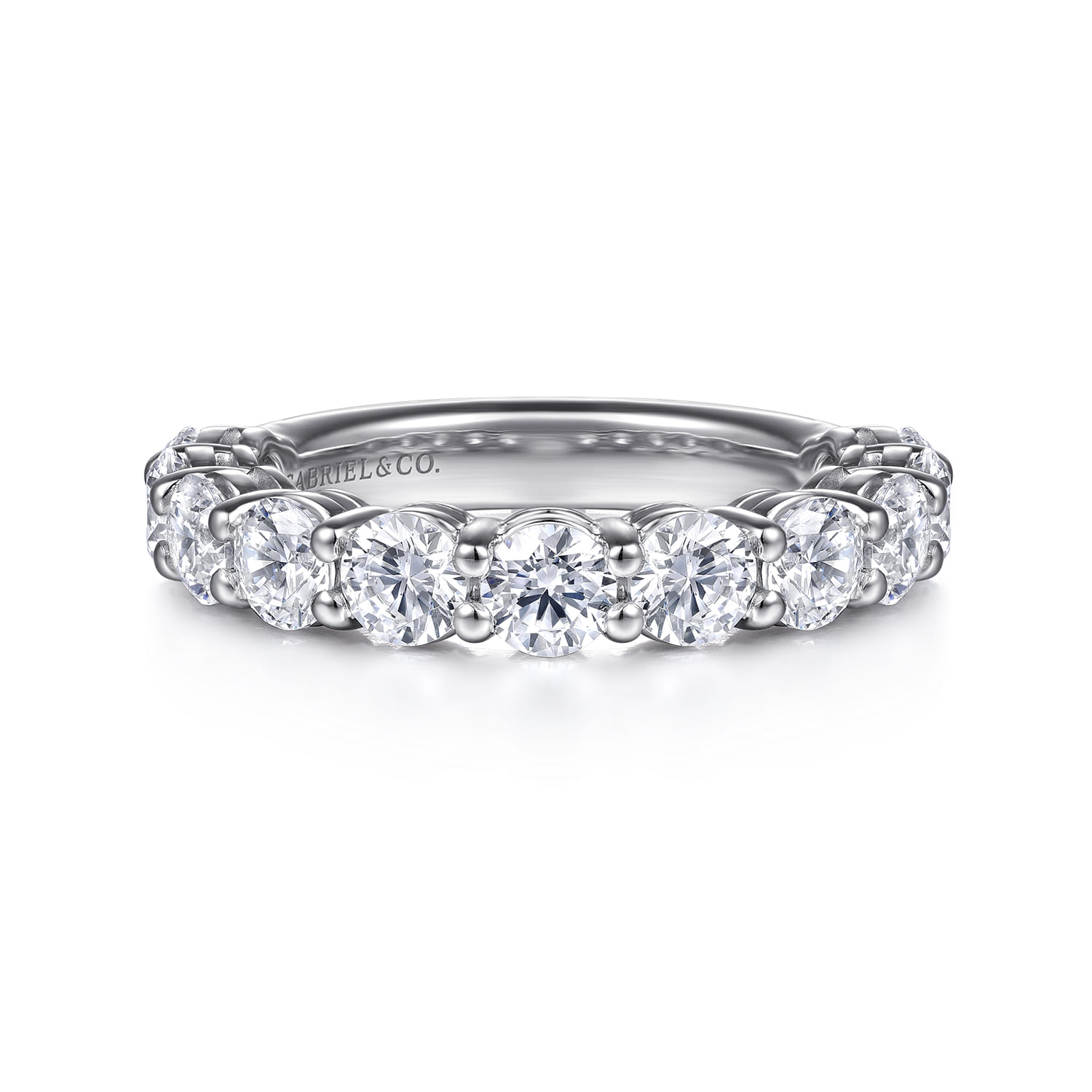 14K White Gold Diamond Wedding Band - 2.4 ct - Shot 1