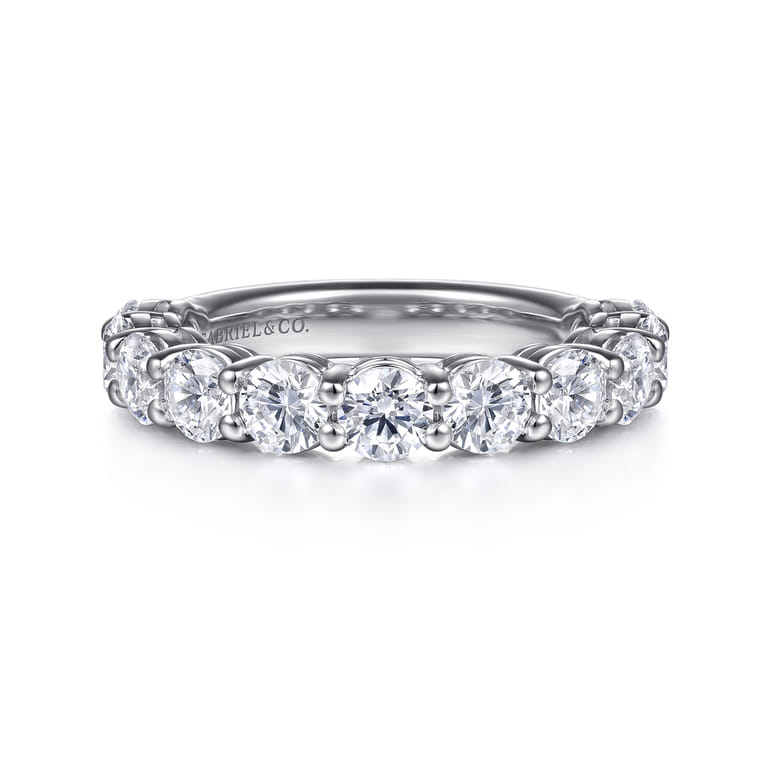 14K White Gold Diamond Wedding Band - 2.4 ct - Shot 1
