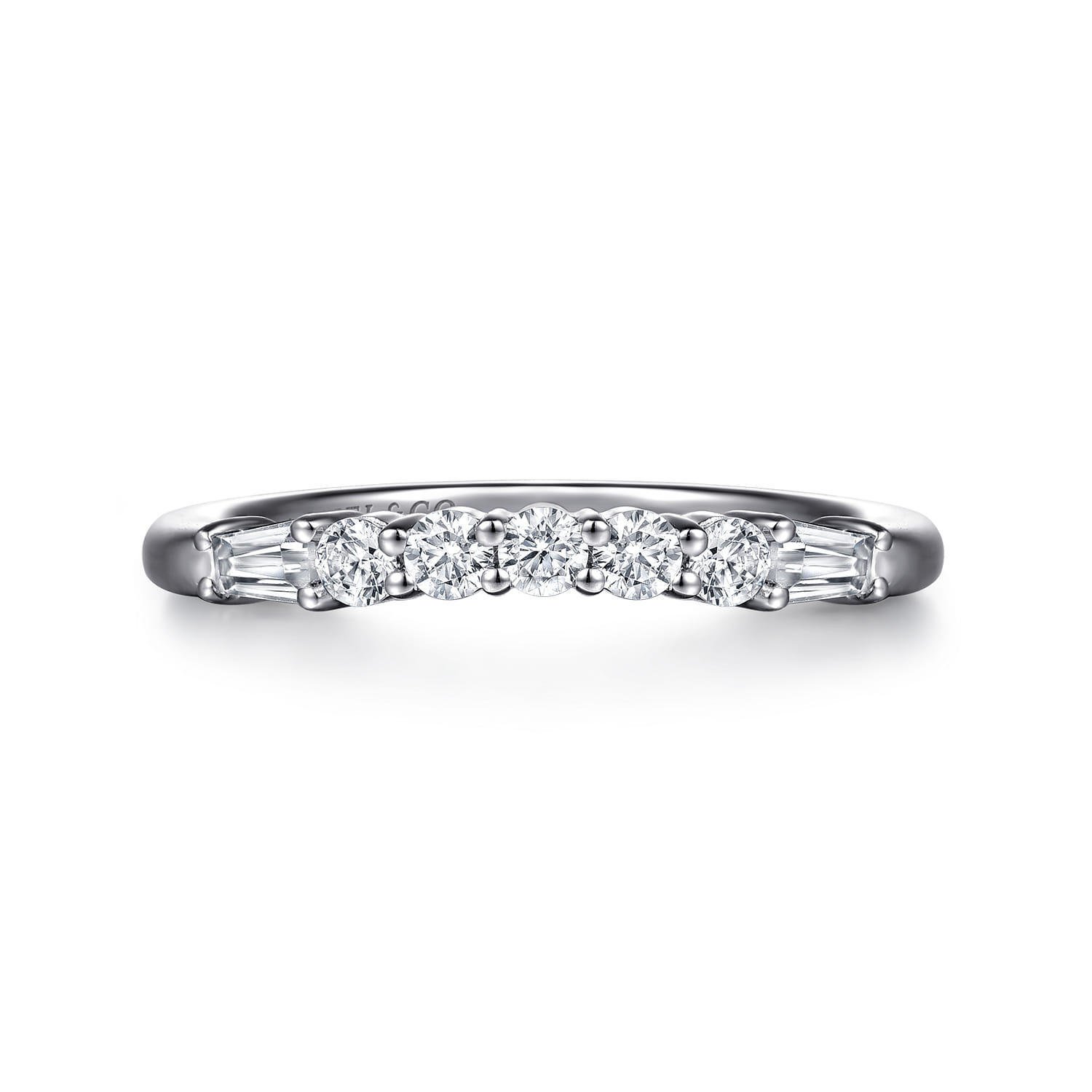 14K White Gold Diamond Wedding Band - 0.45 ct - Shot 1