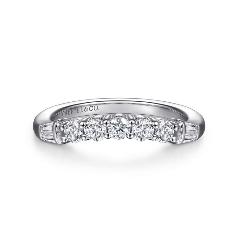 14K White Gold Diamond Wedding Band - 0.5 ct - Shot 1