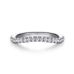 14K White Gold Diamond Wedding Band