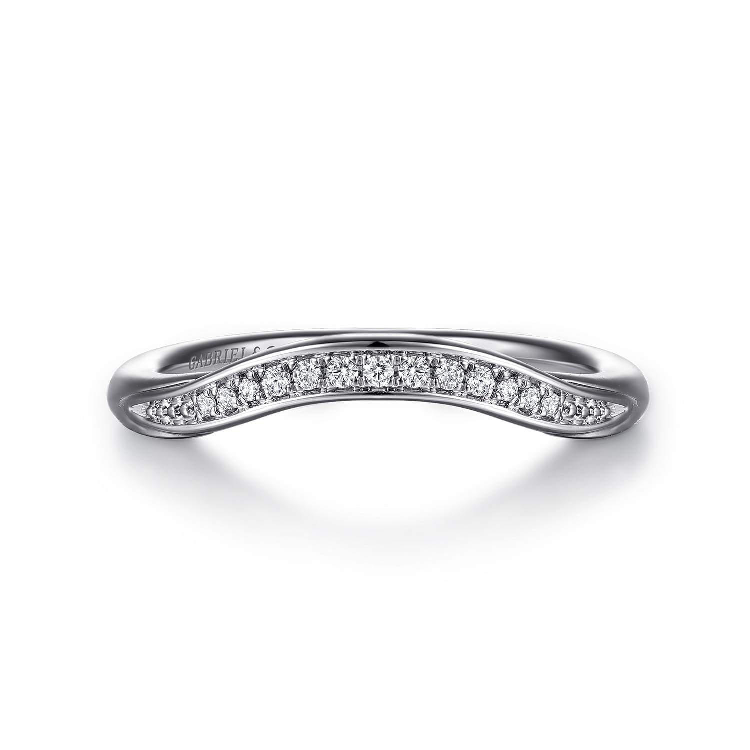 14K White Gold Diamond Wedding Band - 0.07 ct - Shot 1
