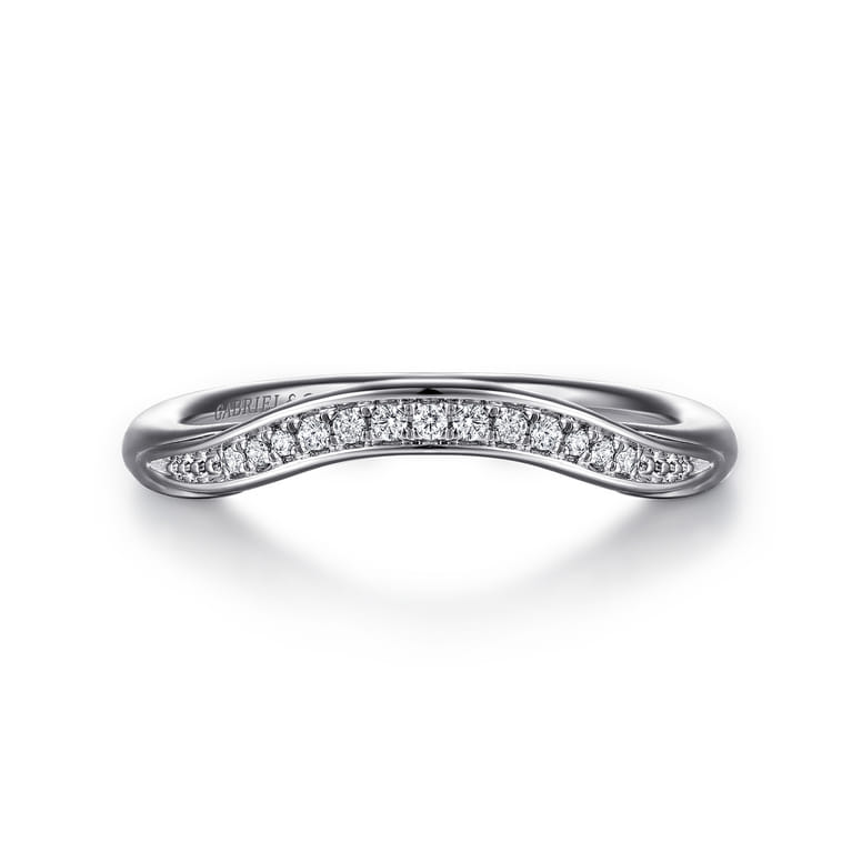 14K White Gold Diamond Wedding Band - 0.07 ct - Shot 1