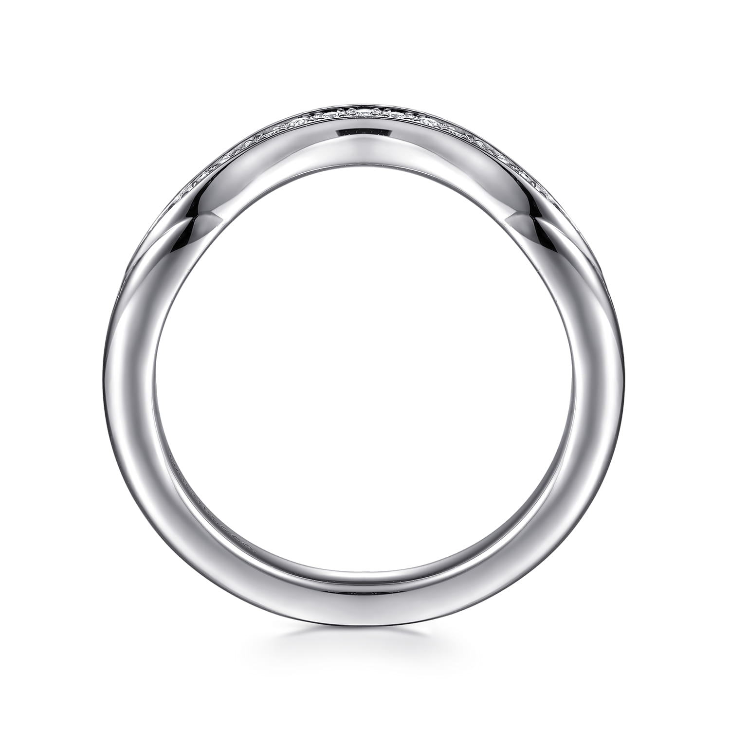 14K White Gold Diamond Wedding Band - 0.07 ct - Shot 2