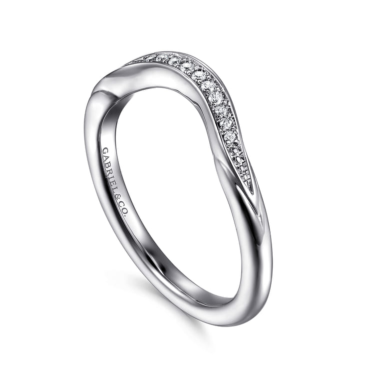14K White Gold Diamond Wedding Band - 0.07 ct - Shot 3