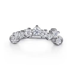 14K White Gold Diamond Wedding Band