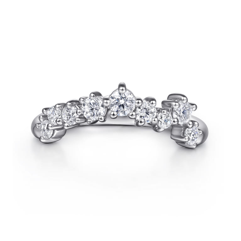 14K White Gold Diamond Wedding Band - 0.55 ct - Shot 1