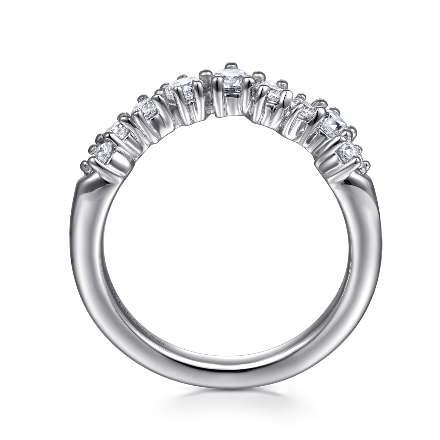 14K White Gold Diamond Wedding Band - 0.55 ct - Shot 2